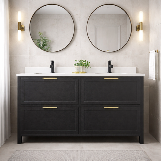 1200MM MATTE BLACK PLYWOOD FLOORSTANDING VANITY NB SINGLE BASIN