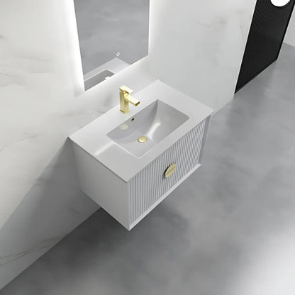 ELVA FLUTED WALL HUNG VANITY 750MM - WHITE