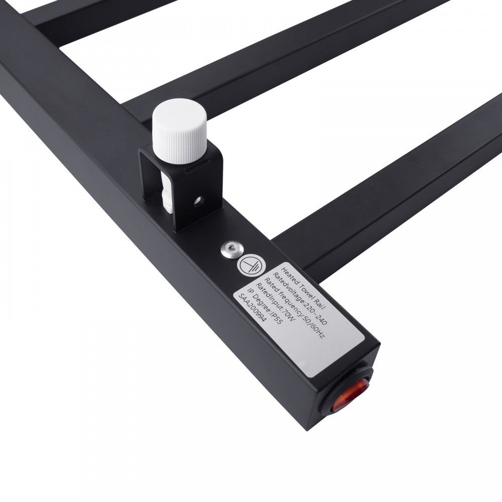 6 BAR SQUARE HEATED TOWEL RAIL 800H*600W*120D- MATTE BLACK