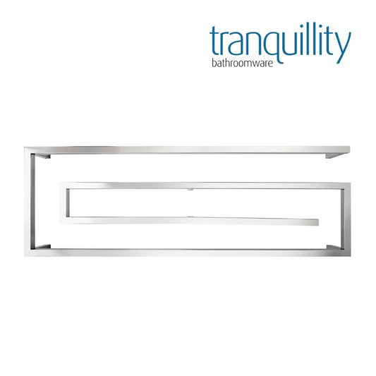 TRANQUILITY DESIGNER P 4 BAR SQUARE HEATED TOWEL RAIL POLISHED STAINLESS FINISH PSPC