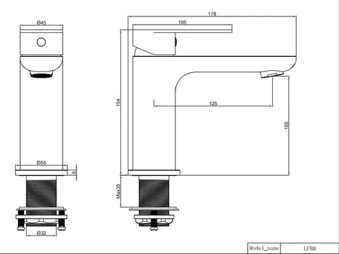 LINFA BASIN MIXER – LEAD FREE- 5 COLOURS