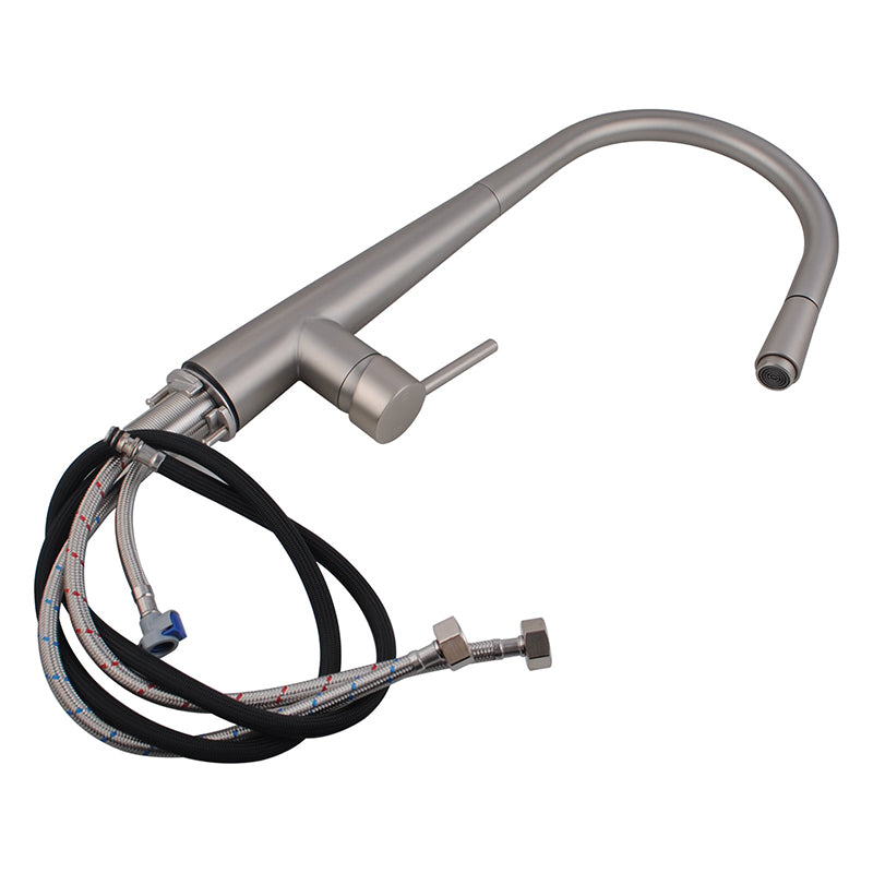 CHASE ROUND PULLOUT KITCHEN SINK MIXER - BRUSHED NICKEL - The Tile Collection™