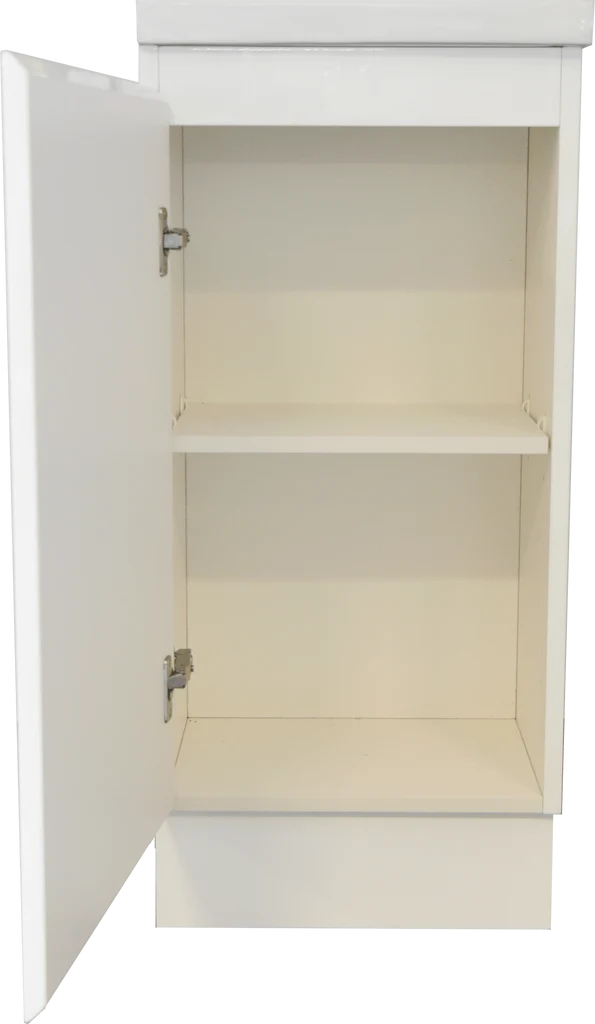 400MM FLUTED MATTE WHITE PLYWOOD FLOORSTANDING VANITY WITH CERAMIC TOP