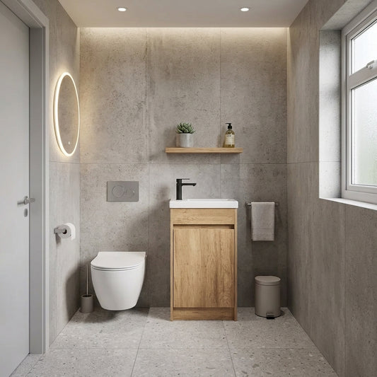 BC7 400MM PLYWOOD FLOOR STANDING VANITY | ANTIQUE OAK