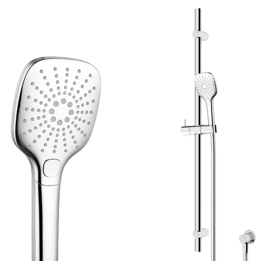 ELEMENTI SPLASH PLUS SQUARE / ION SLIDE SHOWER 3 FCT - CHROME - The Tile Collection™