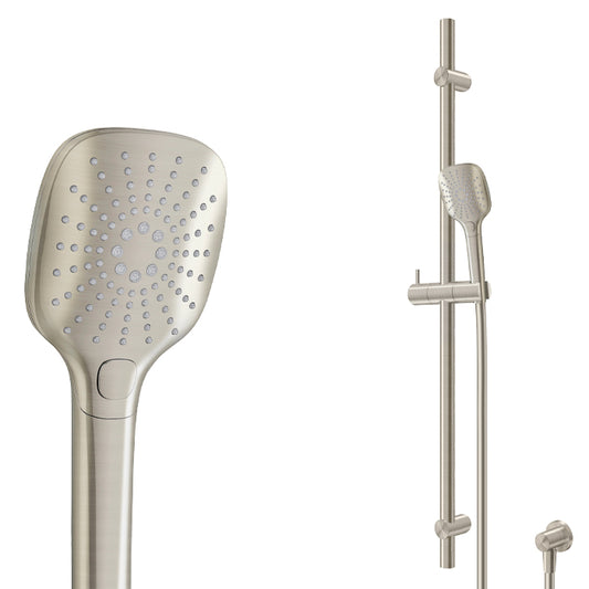 ELEMENTI SPLASH PLUS SQUARE / ION SLIDE SHOWER 3 FCT - BRUSHED NICKEL - The Tile Collection™