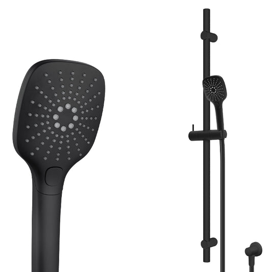 ELEMENTI SPLASH PLUS SQUARE / ION SLIDE SHOWER 900MM 3 FCT - BLACK - The Tile Collection™