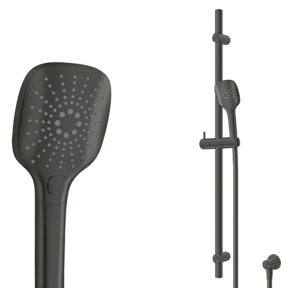 ELEMENTI SPLASH PLUS SQUARE / ION SLIDE SHOWER 3 FCT - GUN METAL - The Tile Collection™