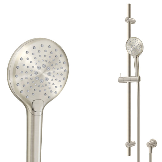 ELEMENTI SPLASH PLUS ROUND SLIDE SHOWER 900MM 3 FCT - BRUSHED NICKEL - The Tile Collection™
