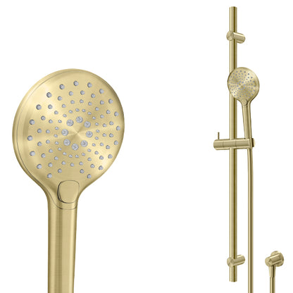 ELEMENTI SPLASH PLUS ROUND SLIDE SHOWER 900MM 3 FCT - BRUSHED BRASS - The Tile Collection™