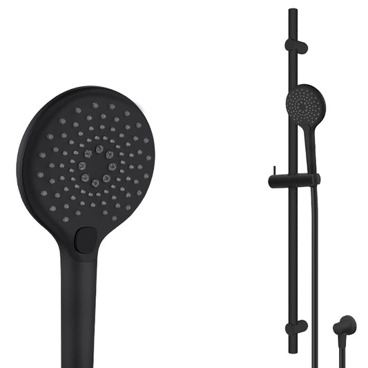 ELEMENTI SPLASH PLUS ROUND SLIDE SHOWER 900MM 3 FCT - BLACK - The Tile Collection™