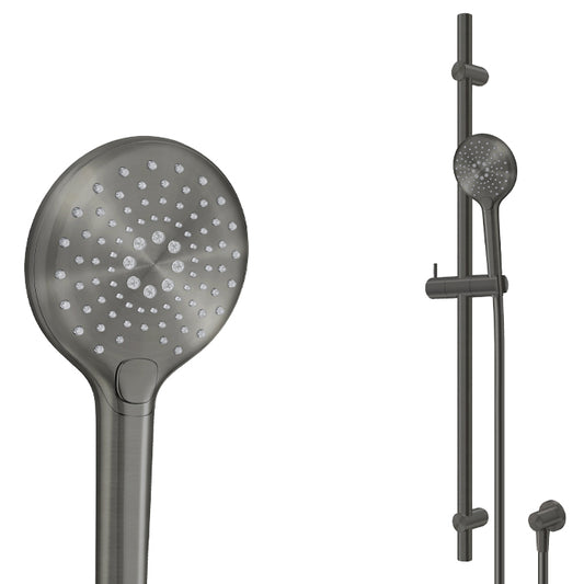 ELEMENTI SPLASH PLUS ROUND SLIDE SHOWER 900MM 3 FCT - GUN METAL - The Tile Collection™