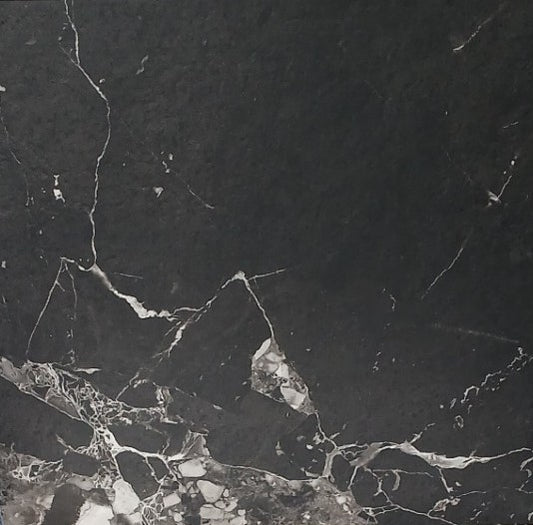 NOIR BLANC VEINS PORCELAIN MATTE TILE 600X600MM - $49/SQM