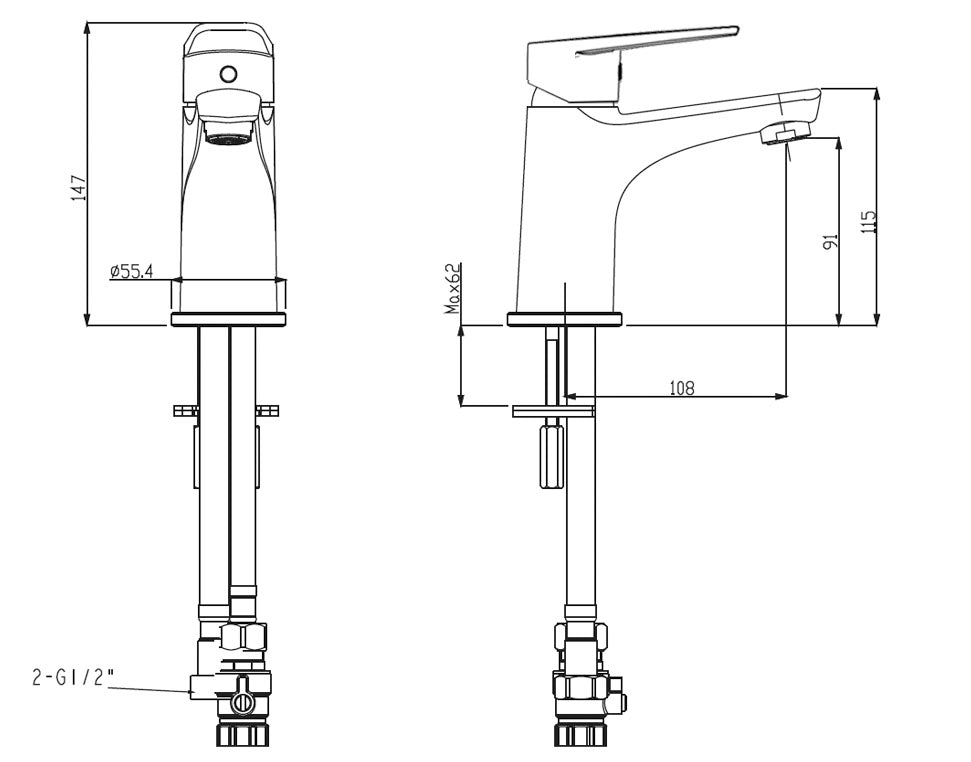 ELEMENTI SAVON BASIN MIXER - BRUSHED NICKEL