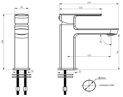 ELEMENTI ION BASIN MIXER - BRUSHED NICKEL (MULTI PRESSURE) - The Tile Collection™