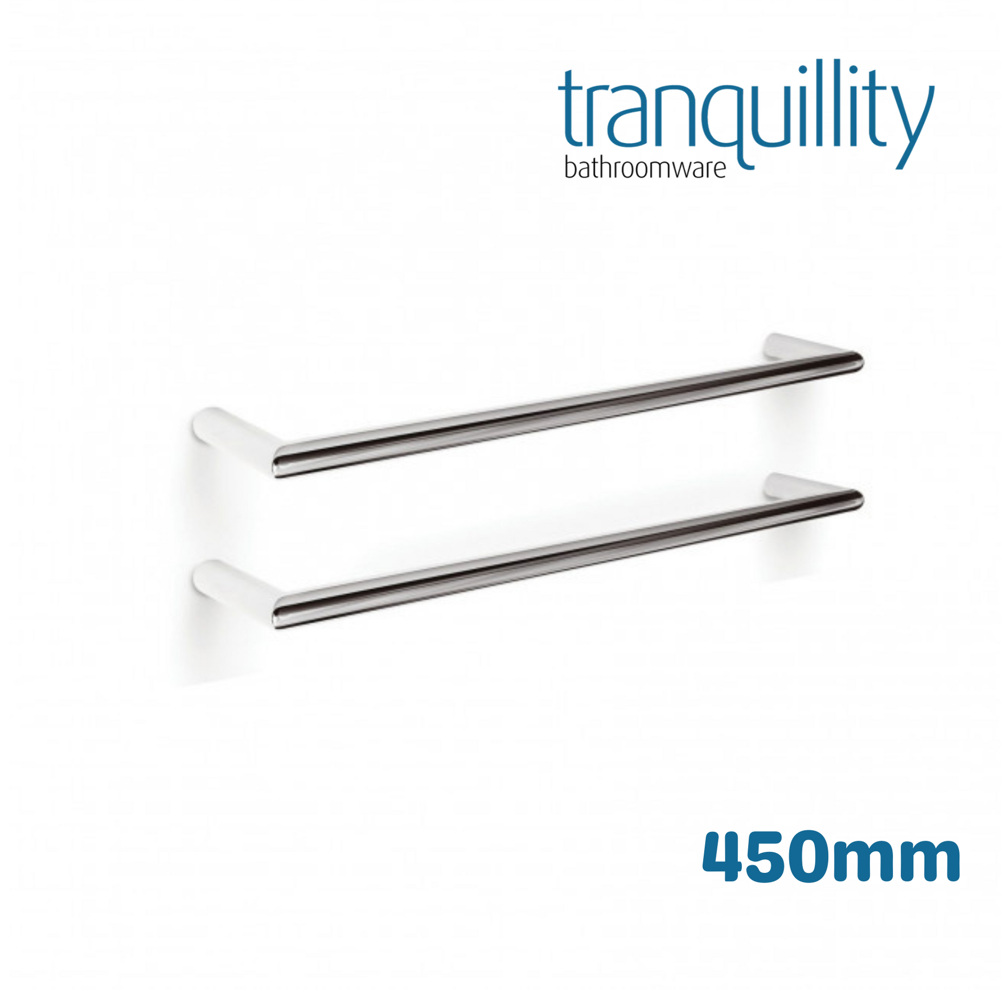 TRANQUILLITY ROUND SINGLE BAR HEATED TOWEL RAIL 450MM - POLISHED STAINLESS - The Tile Collection™