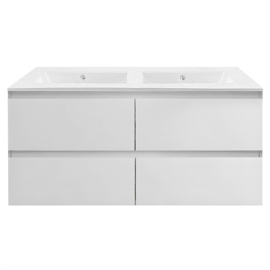 NELSON WALL HUNG VANITY | 1500MM | GLOSS WHITE | PLYWOOD| DOUBLE BASIN - The Tile Collection™