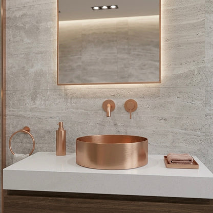 400MM ROUND STAINLESS STEEL BASIN SINK - BRUSHED COPPER