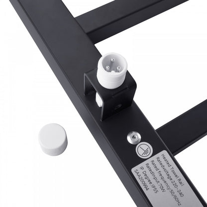 6 BAR SQUARE HEATED TOWEL RAIL 800H*600W*120D- MATTE BLACK