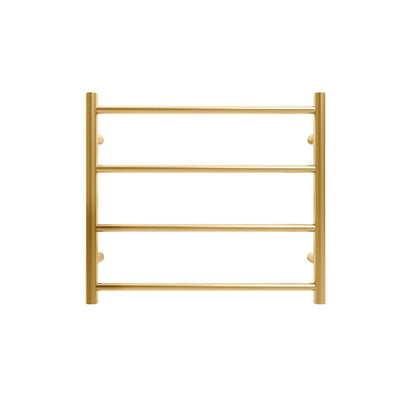 TRANQUILLITY JERSEY 4 BAR ROUND HEATED TOWEL WARMER  550W*500H*120D- BRUSHED BRASS