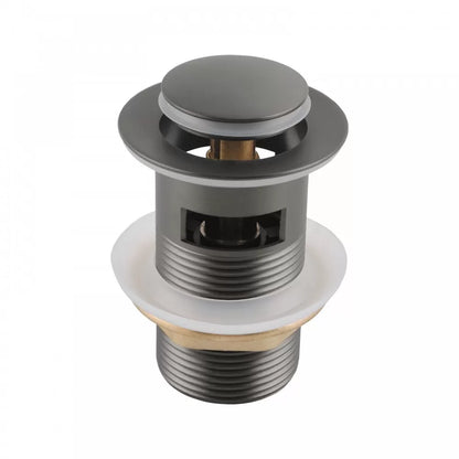 32MM SOLID BRASS BASIN POP UP WASTE WITH OVERFLOW - GUNMETAL GREY - The Tile Collection™