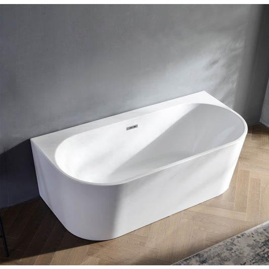 1500MM ZEPHYR OVAL SHAPE FREESTANDING BACK TO WALL BATH