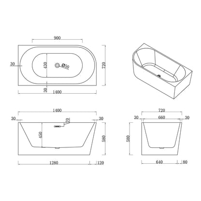 modern corner freestanding bath for compact bathrooms NZ