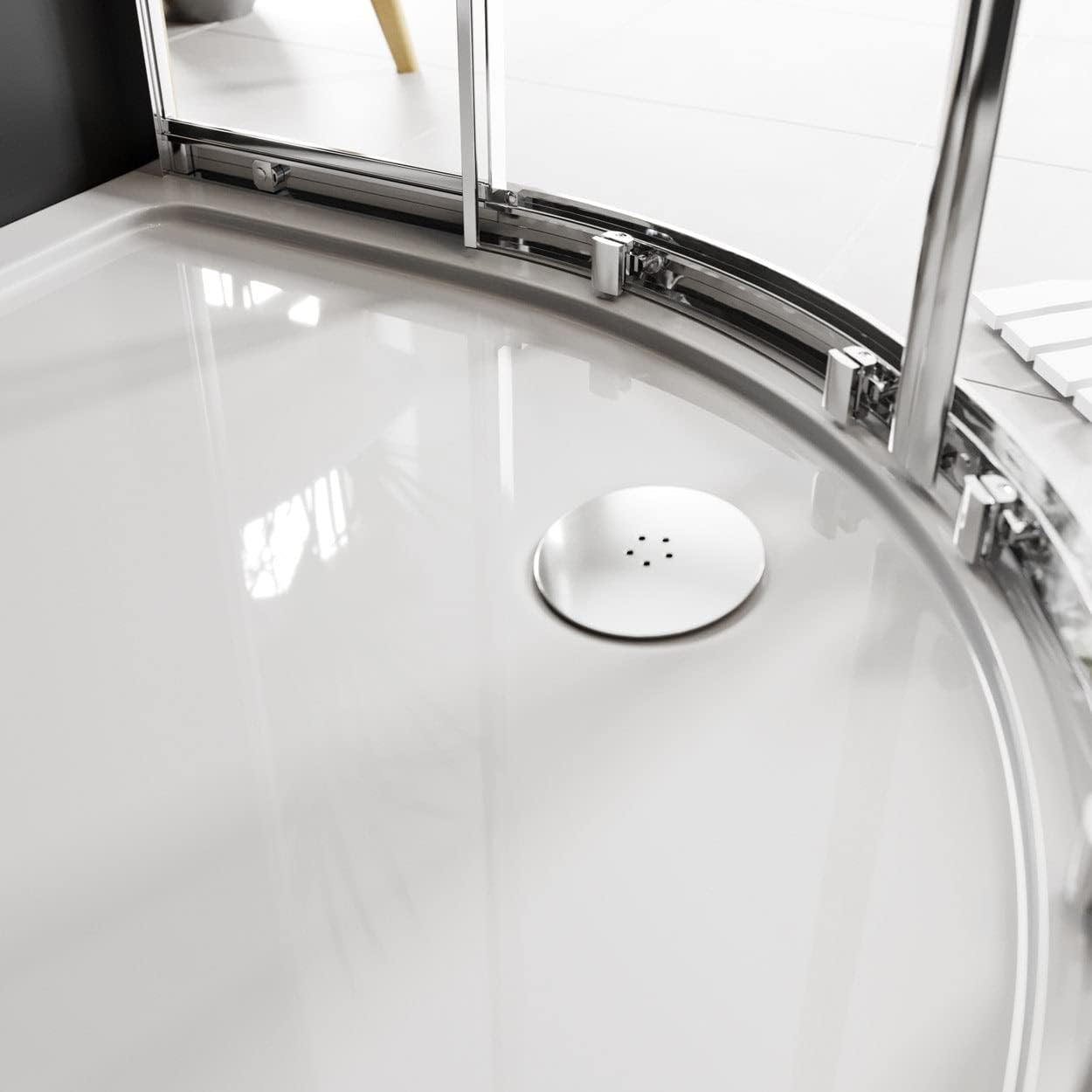 800X800MM ROUND SHOWER ENCLOSURE KIT - CHROME - The Tile Collection™