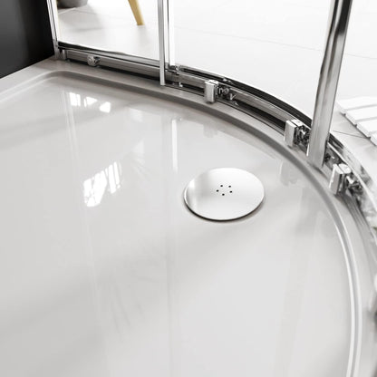 800X800MM ROUND SHOWER ENCLOSURE KIT - CHROME - The Tile Collection™