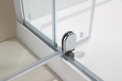 900x900x900MM ALCOVE 3 SIDED SHOWER ENCLOSURE WITH SWING DOOR - CHROME