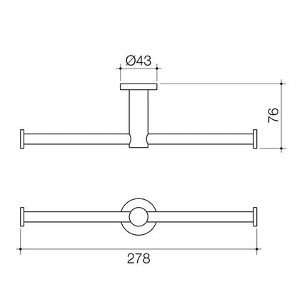 Caroma Liano II Double Toilet Roll Holder Range - 5 Finishes
