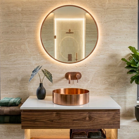 400MM ROUND STAINLESS STEEL BASIN SINK - BRUSHED COPPER