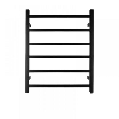 6 BAR SQUARE HEATED TOWEL RAIL 800H*600W*120D- MATTE BLACK