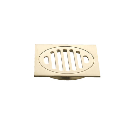 ZEPHYR 100MM SQUARE FLOOR DRAIN - BRUSHED BRASS