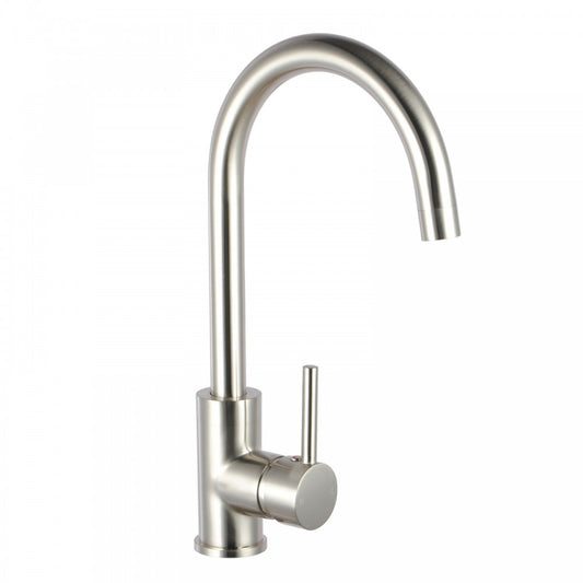 OPAL CLASSIC ROUND GOOSENECK KITCHEN SINK TAP - BRUSHED NICKEL - The Tile Collection™