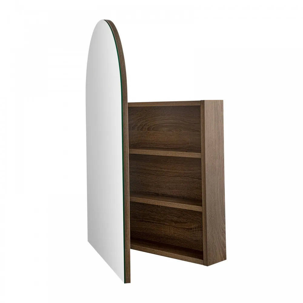 ARCH MIRROR CABINET - NATURAL OAK 610X900MM