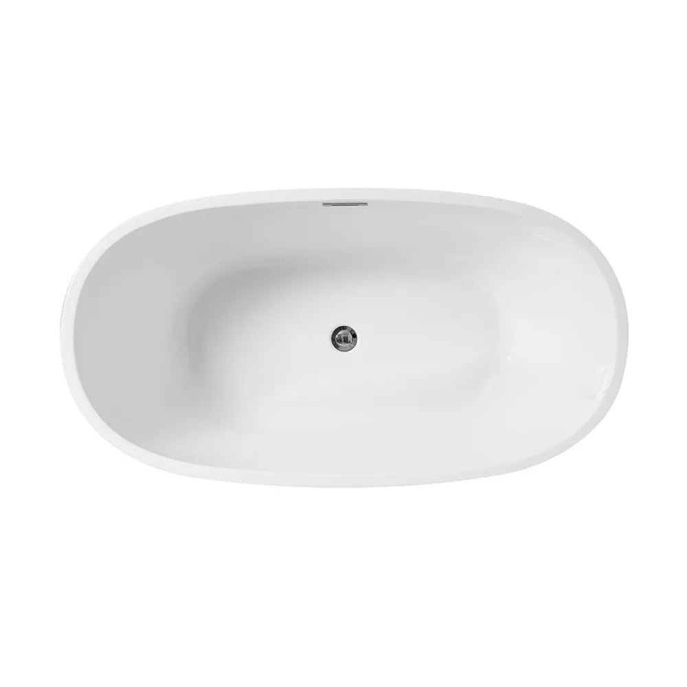 1700mm Freestanding Bath Oval Shape - Gloss White