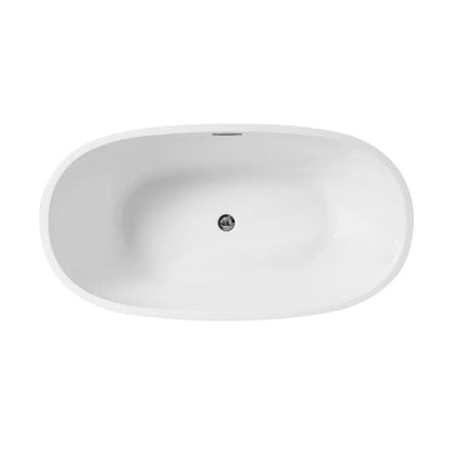 1700mm Freestanding Bath Oval Shape - Gloss White