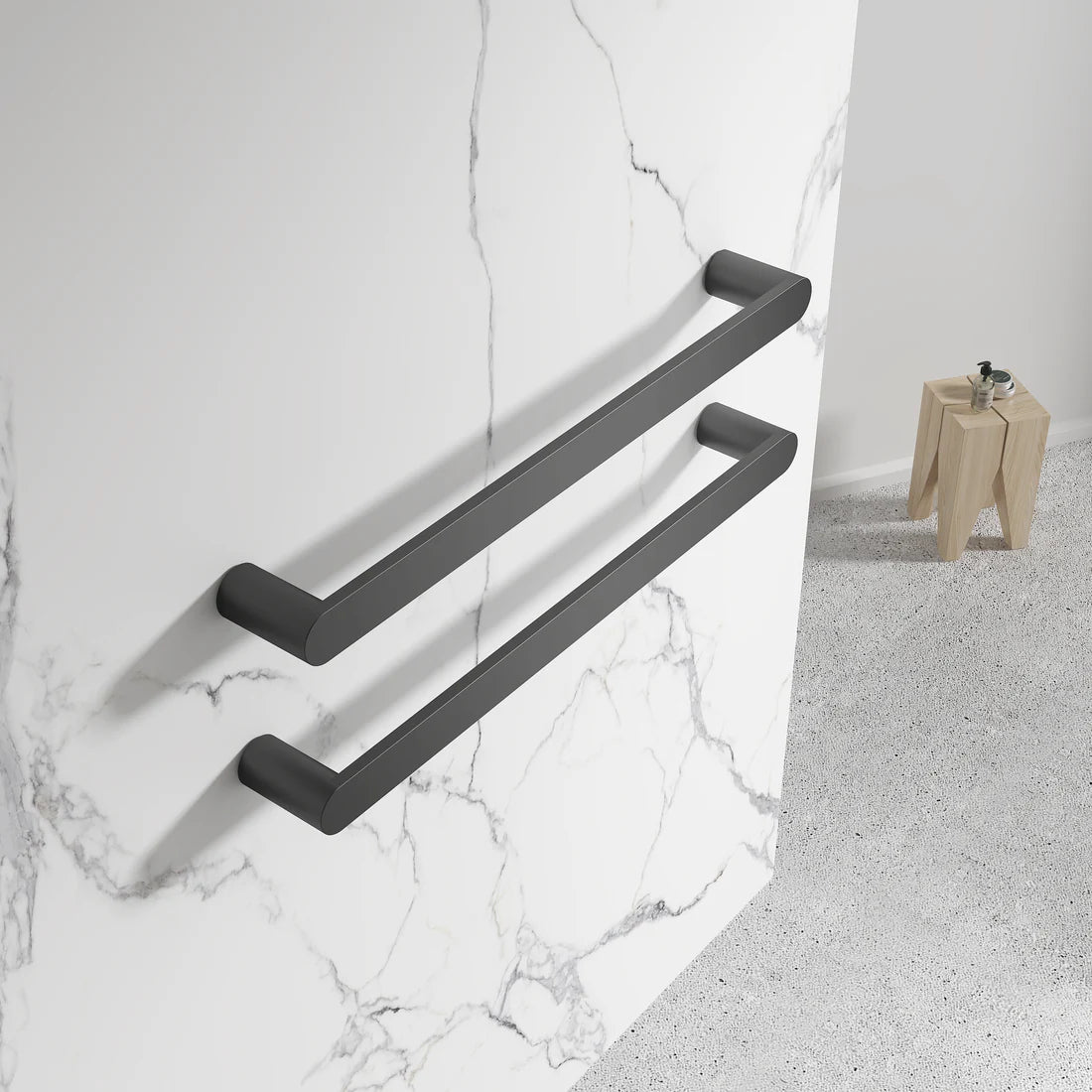 12V ROUND HORIZONTAL SINGLE HEATED TOWEL BAR | 600MM | 5 COLOURS | DN