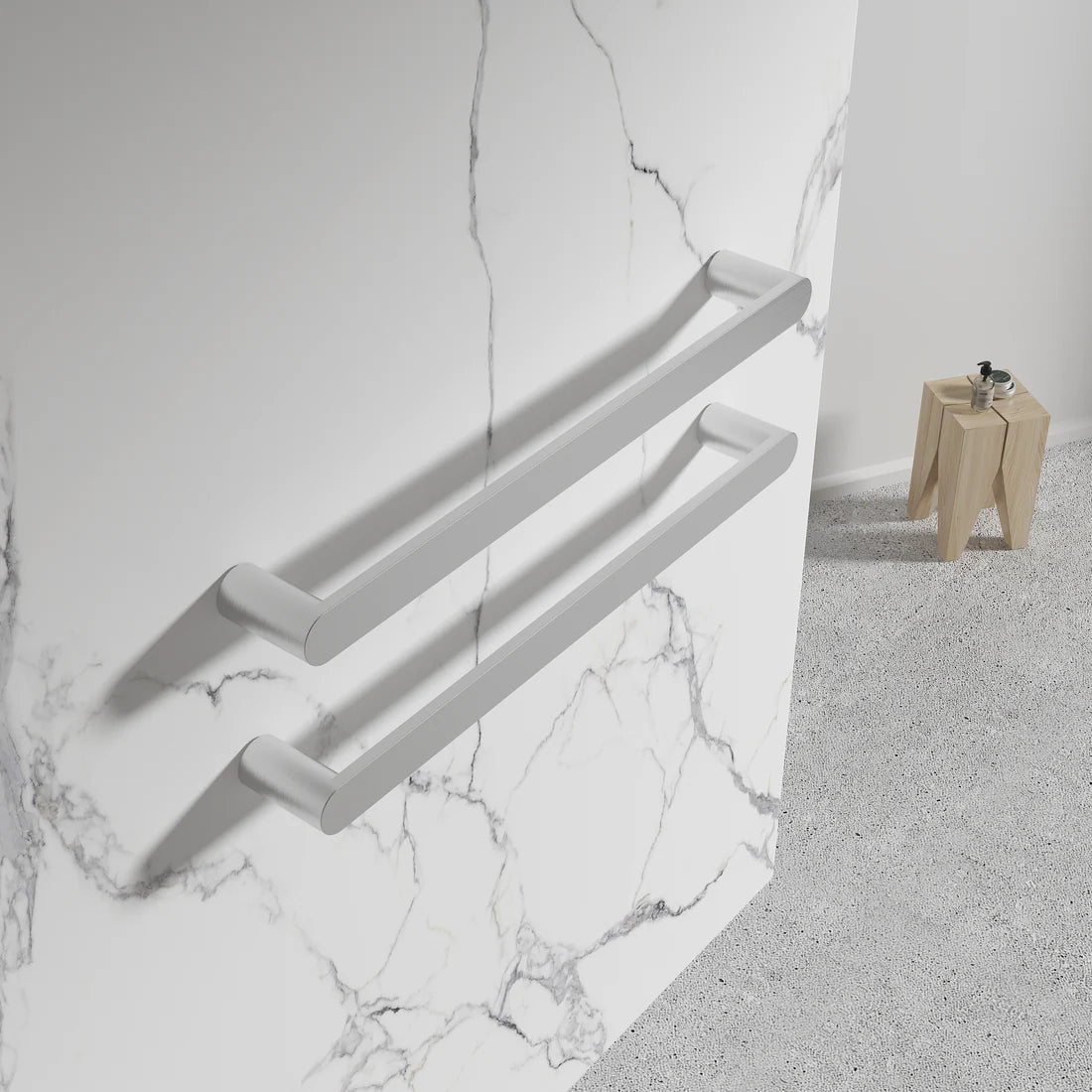 12V ROUND HORIZONTAL SINGLE HEATED TOWEL BAR | 600MM | 5 COLOURS | DN