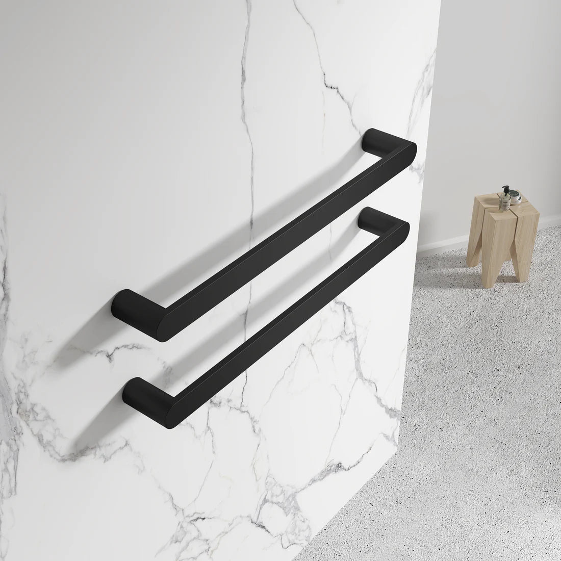 12V ROUND HORIZONTAL SINGLE HEATED TOWEL BAR | 600MM | 5 COLOURS | DN