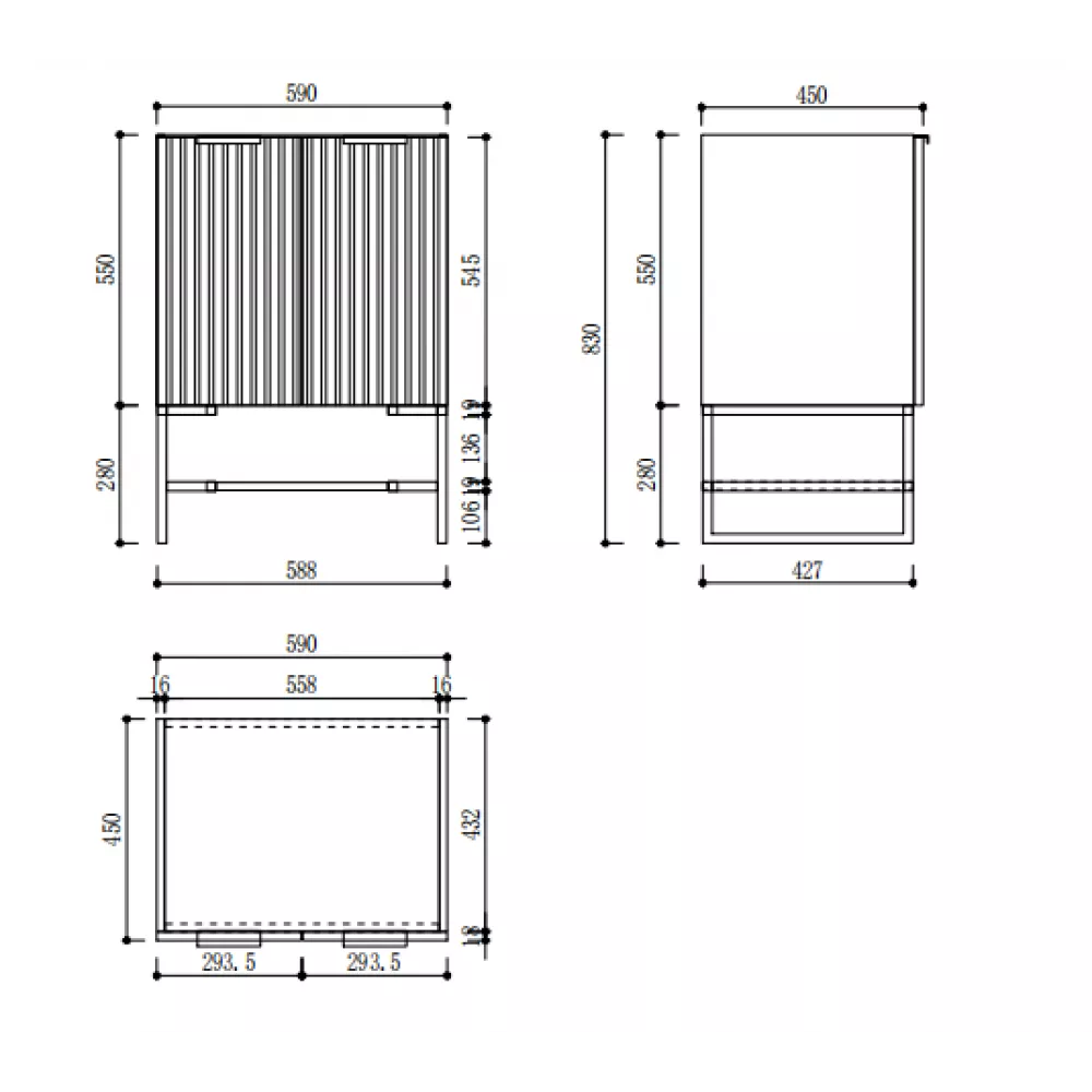 600MM FLUTED WHITE FLOORSTANDING PLYWOOD VANITY WITH CERAMIC TOP - The Tile Collection™