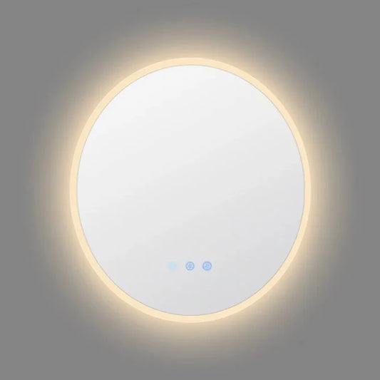600MM ROUND LED MIRROR WITH MOTION SENSOR | DEMISTER | 3 COLOUR LIGHTS