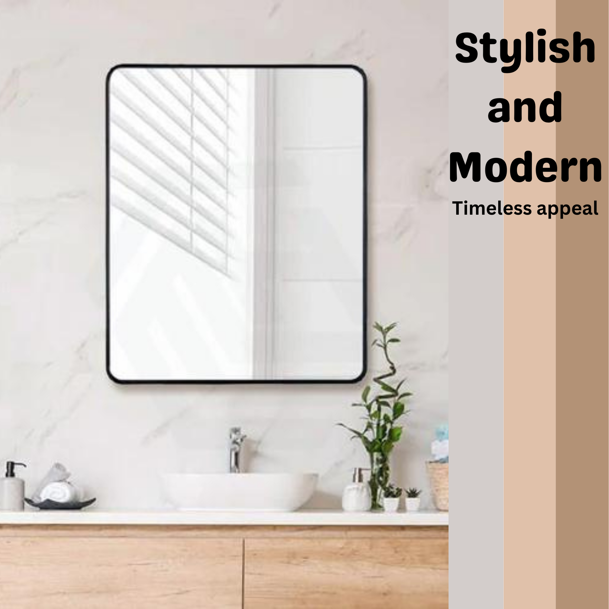 900x750MM SERAPHINE BLACK ALUMINIUM FRAMED MIRROR DN - The Tile Collection™