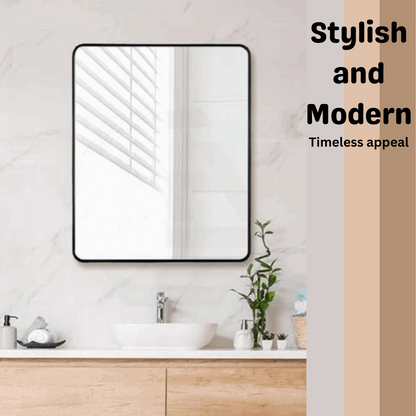 600x750MM SERAPHINE BLACK ALUMINIUM FRAMED MIRROR DN - The Tile Collection™