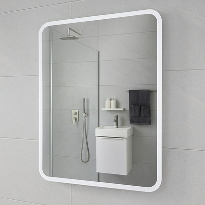 600x750MM ZEPHYR FRONT-LIT RECTANGULAR LED MIRROR WITH ROUND EDGES - The Tile Collection™