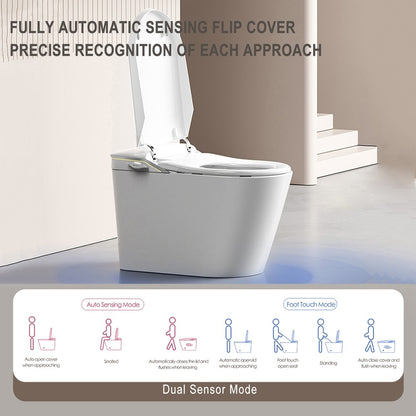 Iris Intelligent Smart Toilet NZ | One-Piece Bidet Toilet with Auto Flip Lid, Heated Seat, Warm Air Dryer & Night Light – White
