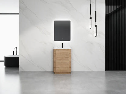 600MM BROOK CURVED FLOORSTANDING VANITY | HONEY OAK