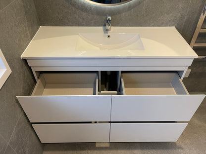 1200MM POLO GLOSS WHITE PLYWOOD FLOORSTANDING VANITY SINGLE BASIN