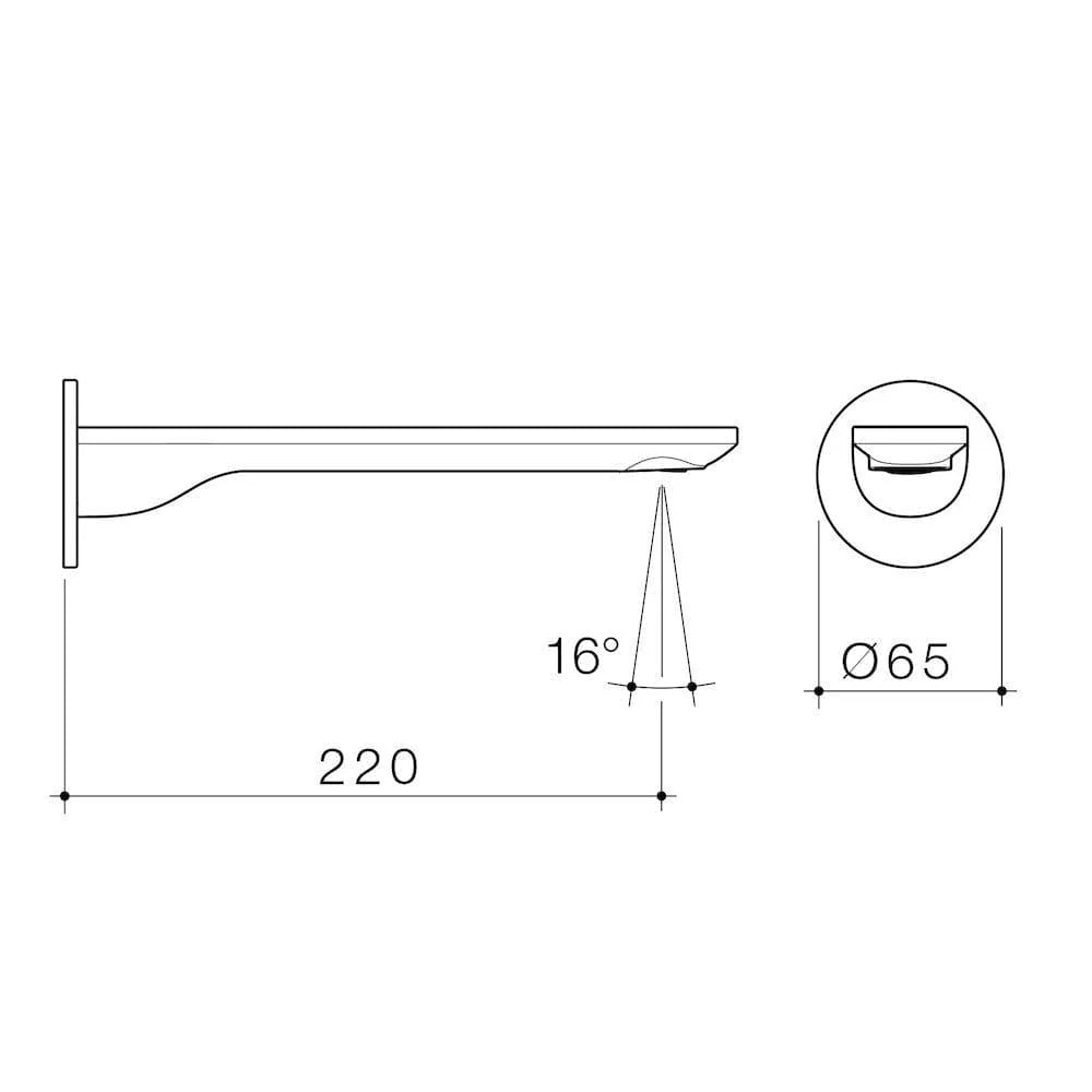Caroma Urbane II 220Mm Bath/Basin Spout | Round & Square Cover Plate